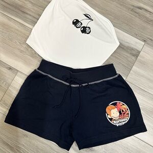 Women’s Dark Navy Blue Vintage Curious George Shorts